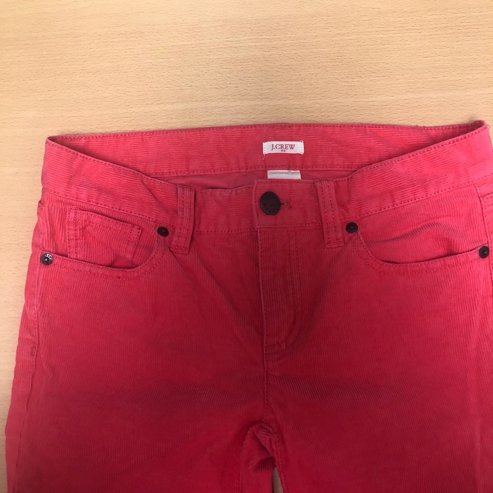 J.CREW Skinny Leg Corduroy Bright Coral Pink